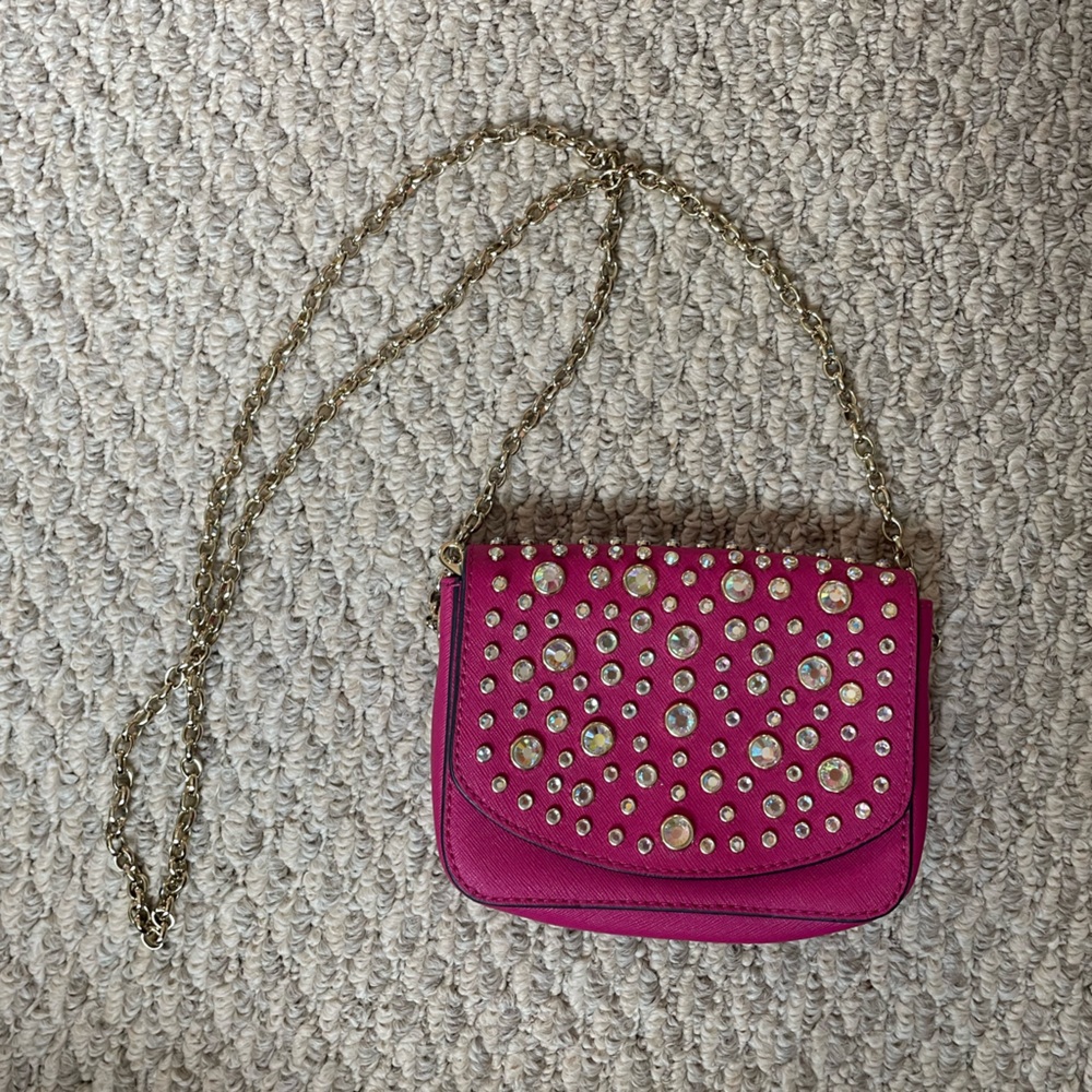 Juicy Couture Studded Rhinestone Pink Crossbody Bag